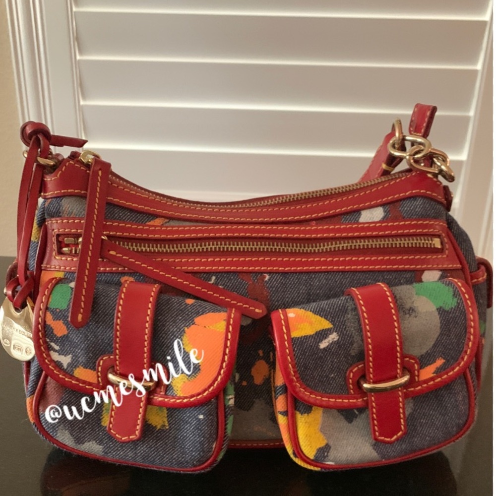 Dooney & Bourke Paint Splash Small Saddlebag